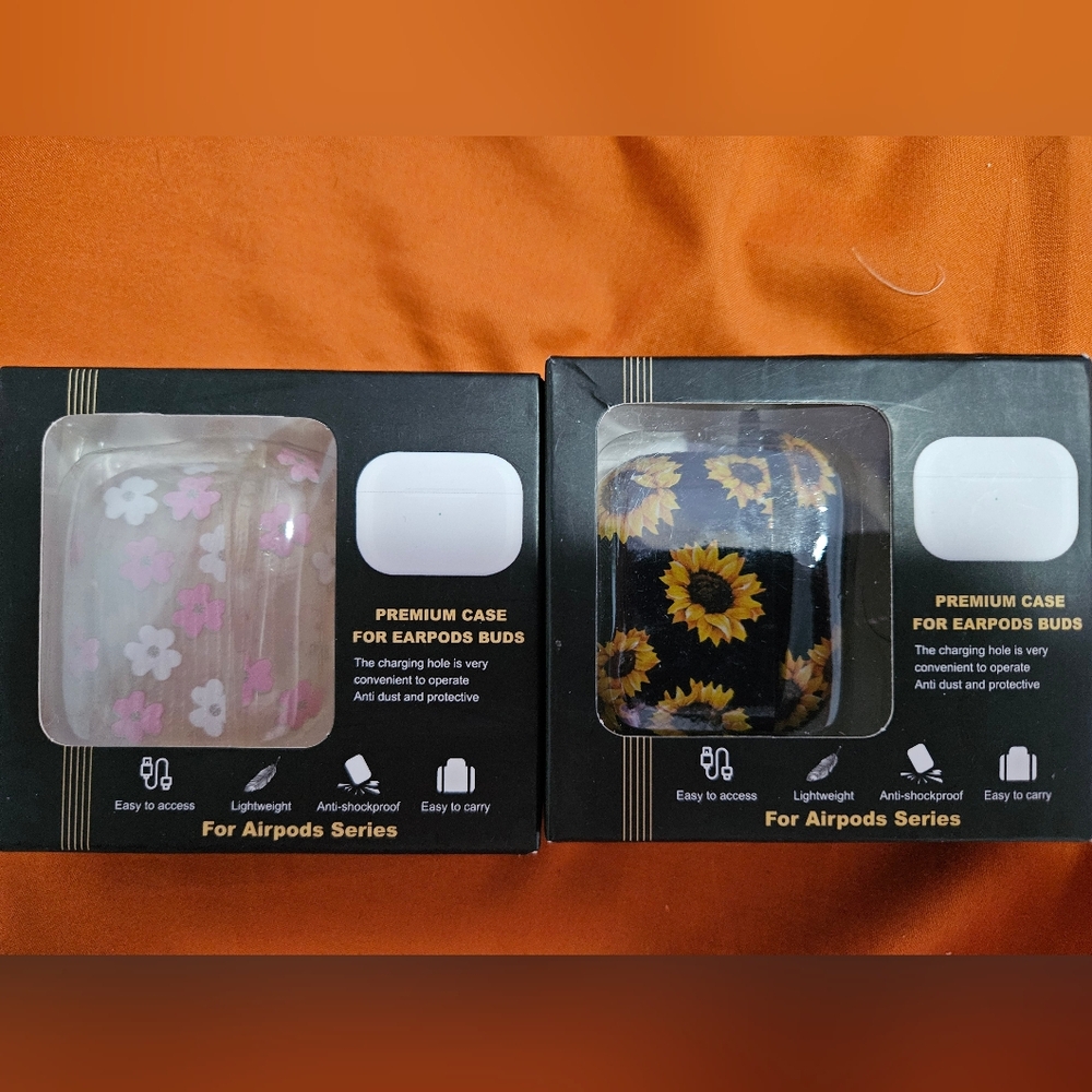 5 Nib Floral and Sunflower Earbuds Cases